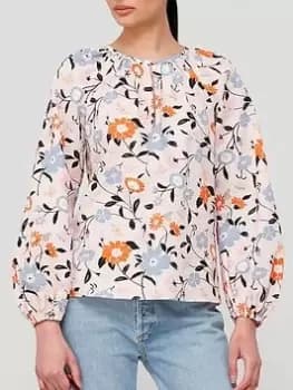 Kate Spade New York Floral Garden Seersucker Top - Blush/Multi