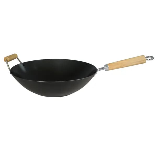 Dexam Non-Stick Heavy Gauge Wok with Helper Handle, 36cm Black
