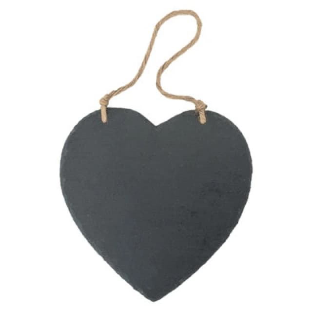 Nicola Spring Slate Heart Hanging Notice Board - 24.5 X 24.5Cm - Natural