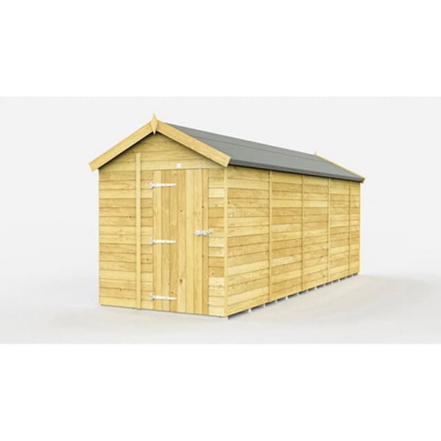 Buttercup Farm 7 x 17 Feet Apex Shed - Single Door W/O Window - L503 x W214 x H217cm in Brown Brown Unisex
