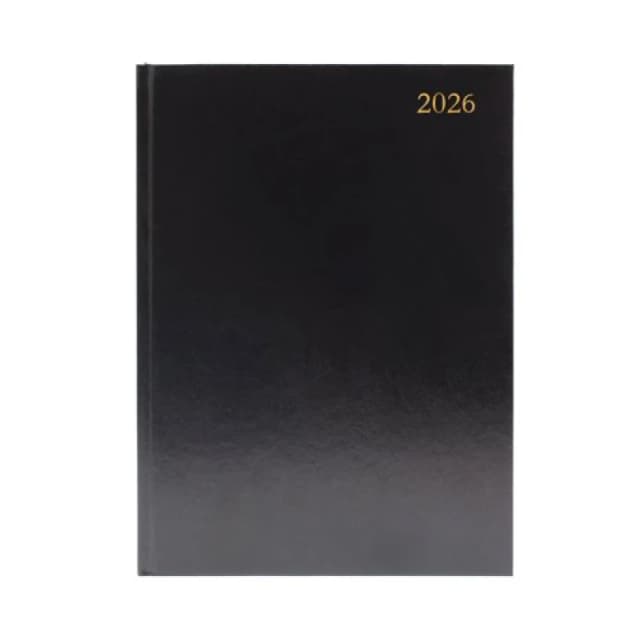 5 Star Desk Diary Day Per Page Appointment A4 Black 2026 KFA41ABK26