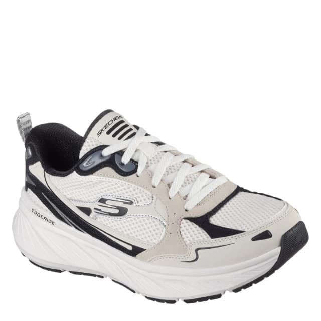 Skechers Womens Edgeride Casual Low-Top Trainers Natural/Black female 4 (37)