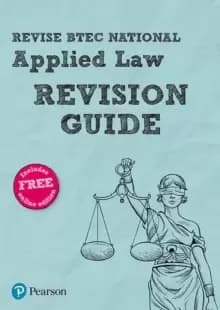 Pearson REVISE BTEC National Applied Law Revision Guide : for home learning, 2022 and 2023 assessments and exams