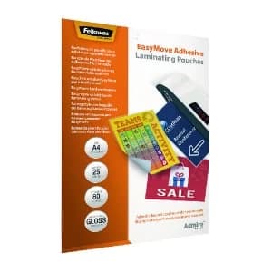 Fellowes Admire EasyMove Adhesive A4 Laminating Pouches 160 Micron Pa