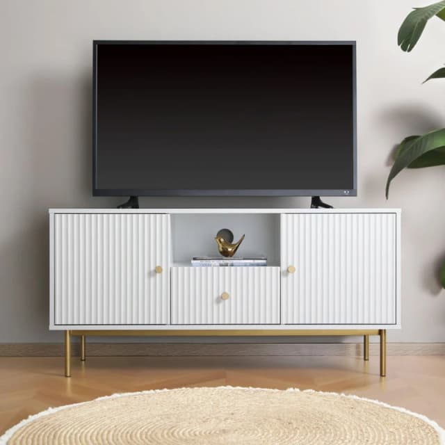 Home Garden Direct Devon - Modern TV Unit - White White Unisex