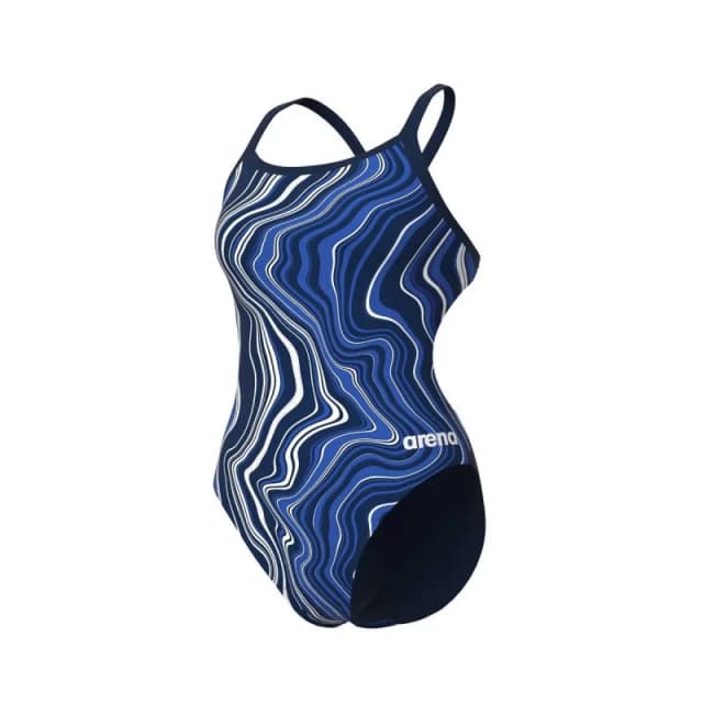 Womens 1 Piece swimsuit Arena Marbled Bleu Female 32
