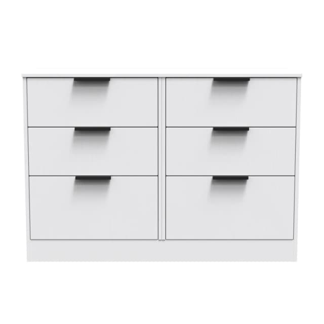 Nashville Ready Assembled White 6 Drawer Wide Chest (H)792mm (W)1117mm (D)395mm