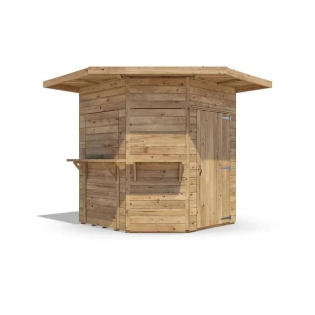 Dunster House Outdoor Bar Shed 2.4M X 2.4M Pressure Treated The Corner Hangover Garden Bar Iii