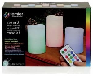 Premier Decorations Set of 3 Flameless LED Indoor Candles