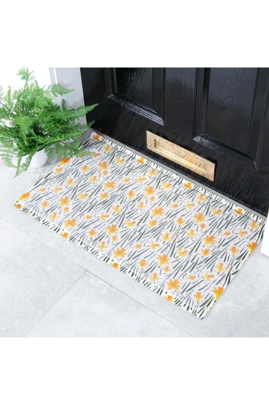 Native Natural Daffodil Pattern Doormat (70 X 40Cm)