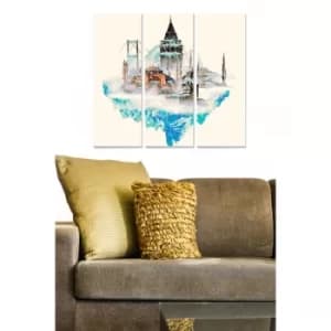 MDF358110989 Multicolor Decorative MDF Painting (3 Pieces)