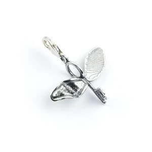 Sterling Silver Flying Key with broken wing Clip on Charm