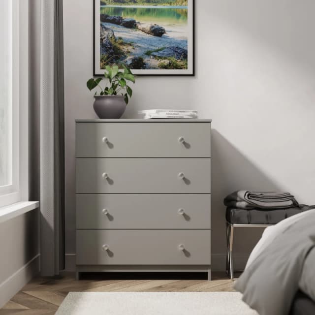 Portland 4 Drawer Chest Of Drawers In Uniform Grey & Dusk Grey (Ready Assembled)