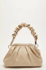 Quiz Nude Faux Leather Ruched Bag - 1 - natural