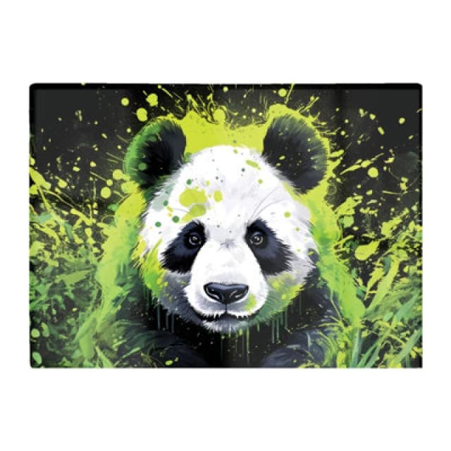 Warren Reed Designer Green Splashart Panda Face Glass Chopping Board