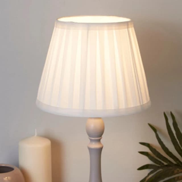 Lighting Collection White Pleat Classic Tapered Textured Fabric Table Lamp Shade