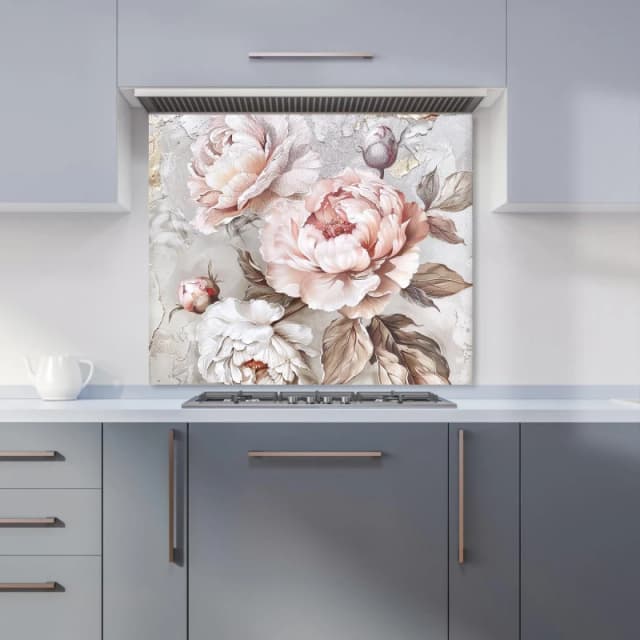 Warren Reed - Designer Vintage Rose Elegance Kitchen Splashback Size: 600mm x 750mm Multicolor Unisex 600mm x 750mm