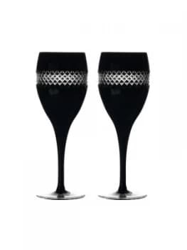 Waterford John Rocha Black Cut Red Wine Glass Set of 2 Black