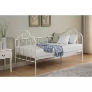 Crazy Price Beds Lilly White Metal Day Single Bed