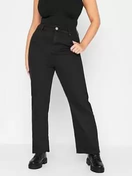 Yours Wide Leg Five Pocket Jean - Black, Size 16, Women