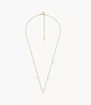 Fossil Women Sadie Shine Bright 14K Gold Plated Brass Dangle Necklace