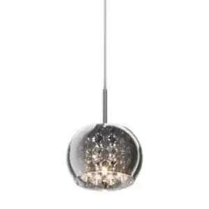 Crystal Pendant Ceiling Light, Transparent, Chrome, 1x G9