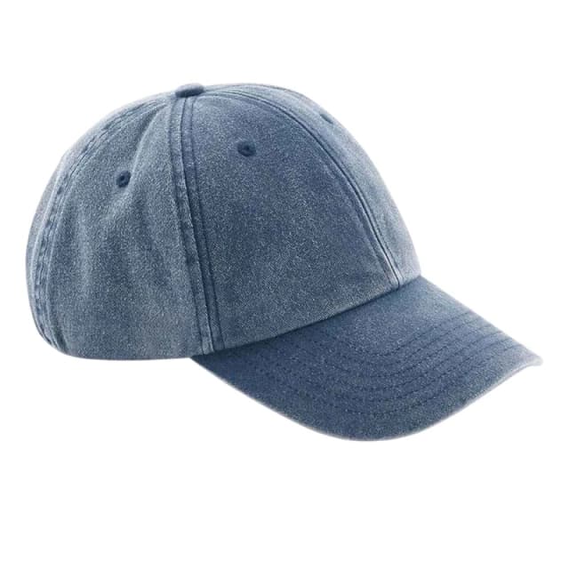 Beechfield Vintage Low Profile Baseball Cap in Mid Blue Mid Blue Unisex One Size