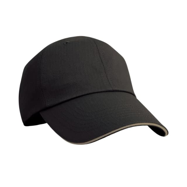 Result Result Men Herringbone Sandwich Peak Baseball Cap in True Black True Black One Size Male 5063527387448