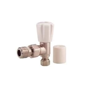 Plumbsure White Chrome effect Angled Radiator valve