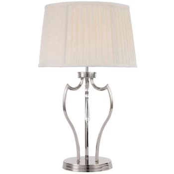 Pimlico - 1 Light Table Lamp Polished Nickel, E27 - Elstead