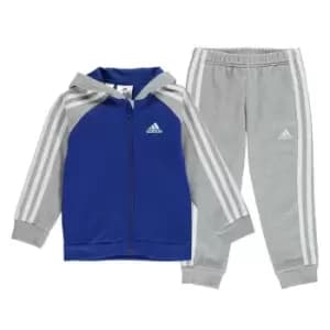 adidas 3 Stripe Fleece Tracksuit - Blue