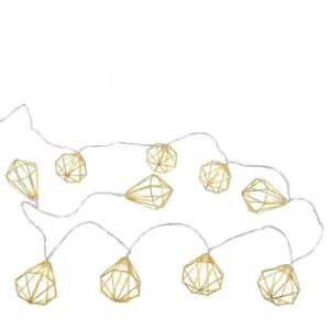 LED Diamond Shape Fairy Lights Gold 160cm