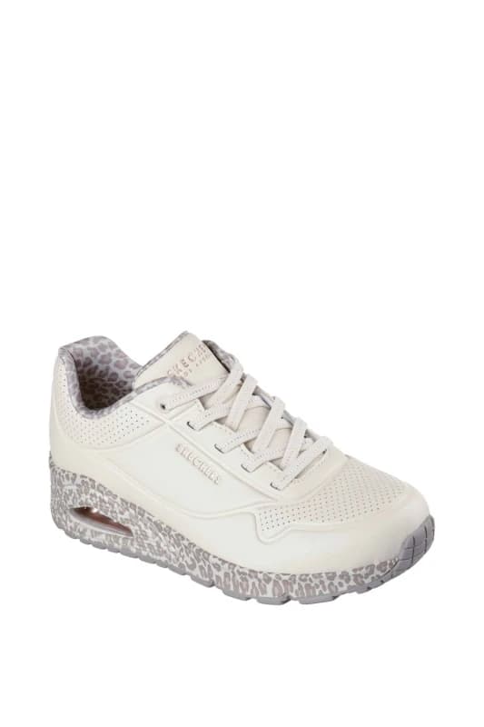 Skechers Womens Uno Safari Time Trainers in White Size: 4 White Female 4