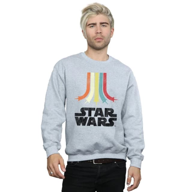 Star Wars Star Wars Men Rainbow Sweatshirt in Grey Size: Small Grey S Male 5063300642771