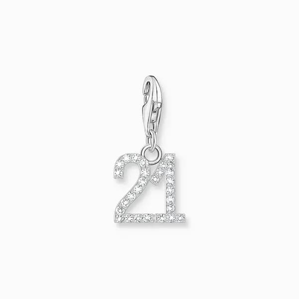 Thomas Sabo Charm Club Charmista Sterling Silver Zirconia Number 21 Ch