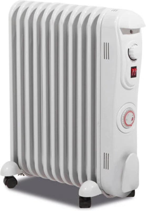 2500W Oil Filled Radiator Heater, 11-Fin Free-Standing Electric Heater, 3 Heat Settings, 24Hr Timer & Safety Protection