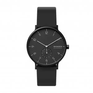 Skagen Aaren Kulor Black Silicone Strap Watch