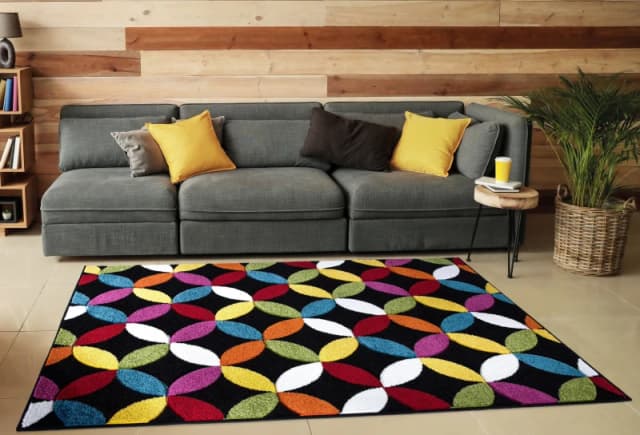 Smart Living Smart Living Modern Hand Carved Multicolour Soft Thick Area Rug - Circle Black Size: 160cm x 230cm Black 160cm x 230cm Unisex 868050411
