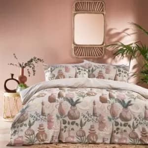 Earthen Duvet Cover Set Clay, Clay / Double