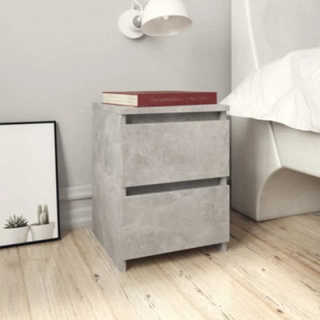 Bedside Cabinet Concrete Grey 30x30x40cm Chipboard