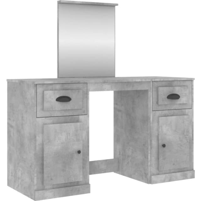 VIDAXL Dressing Table with Mirror Concrete Grey 130x50x132.5cm Vidaxl 8720845822682