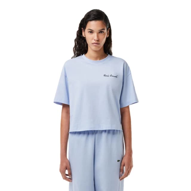 Lacoste Womens Cropped Crop Top Phoenix Blue female 6 (34)