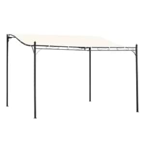 Outsunny 4M X 3M Gazebo Backyard Pool Garden Pergola Canopy Sun Shade Shelter Soft Top - Cream