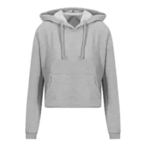 AWDis Just Hoods Womens/Ladies Girlie Cropped Hoodie (L) (Heather Grey)