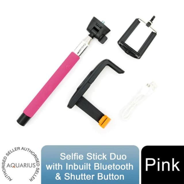 Aquarius Bluetooth Built-In Remote Camera 'Selfie Stick', Pink Pink