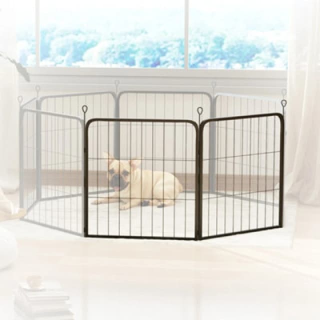 PawHut 2 Piece Expansion Pack Dog Pen for 60cm High Animal Pen Black