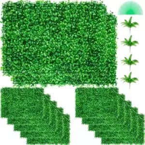 Artificial Boxwood Panel Boxwood Hedge Wall Panels 12pcs 24x16" Garden Decor Diy