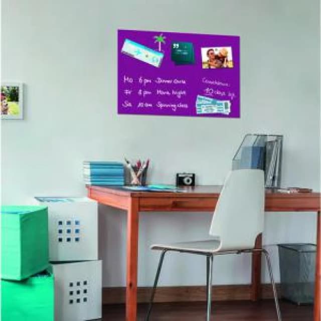 Magnetic Glass Board 600x400x9mm - Berry - coloured