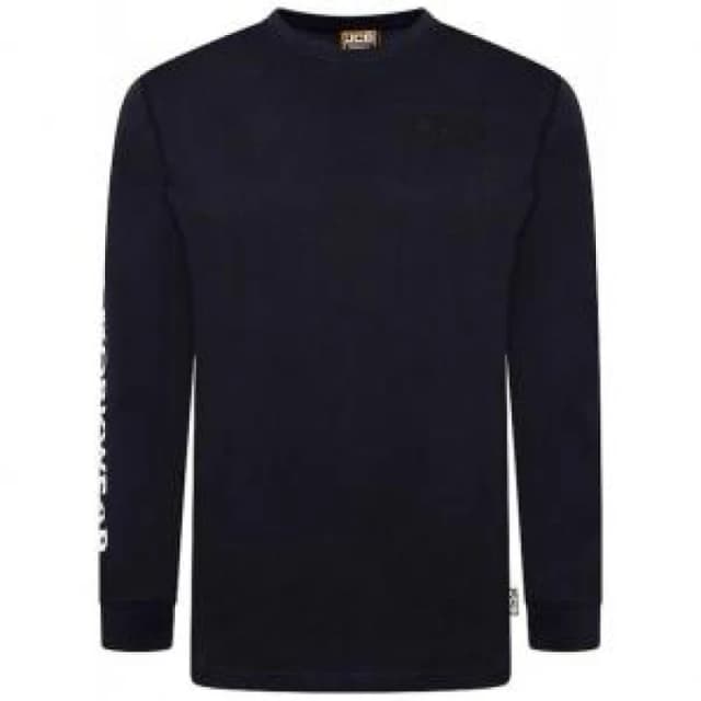 JCB Workwear Banner L/S Navy T - Shirt M