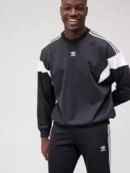 adidas Originals Challenger Crew Sweat Top - Black, Size L, Men